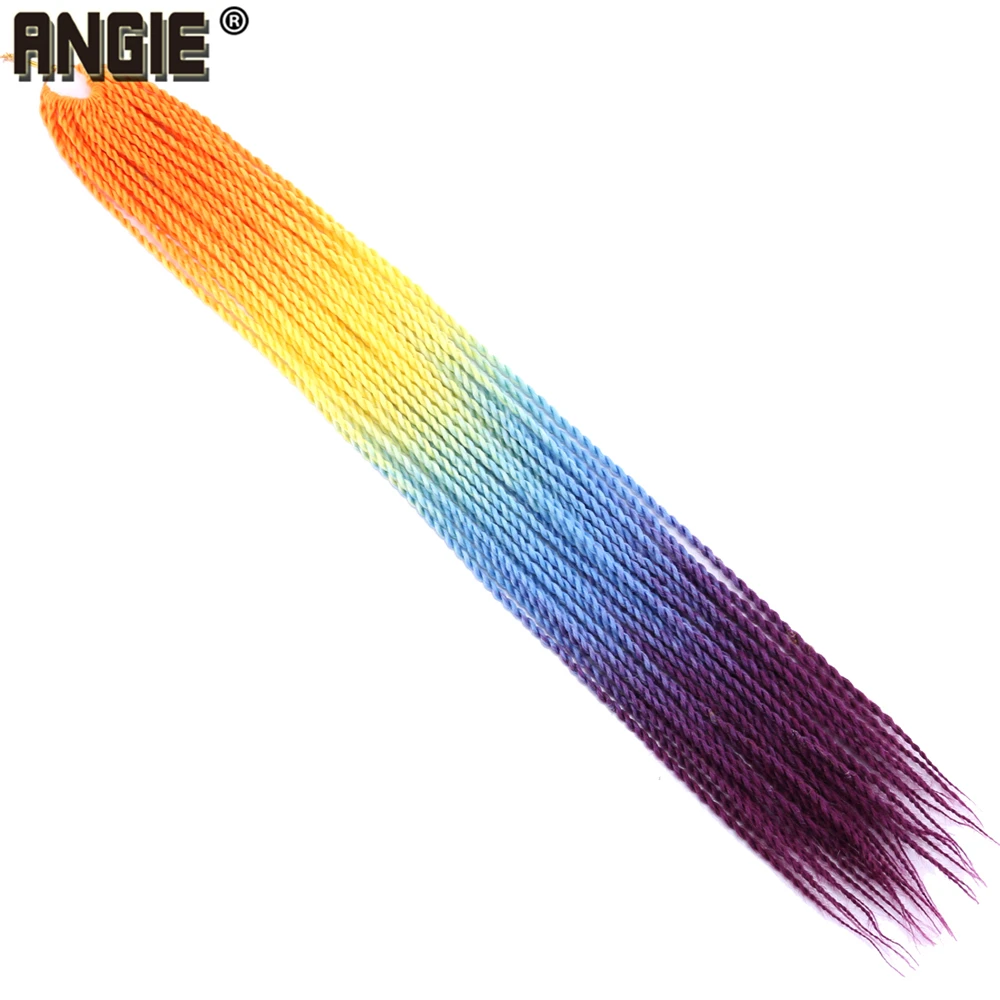 Crochet Braiding Hair 22 Inch Senegal Twist High Temperature Synthetic Hair Braid Three Tone Ombre Color Crochet Braids