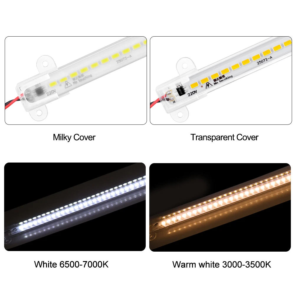 5 шт.* 50 см ультра тонкий светодиодный бар светильник 220V 72 светодиодный s 5730 SMD высокая яркость AC220V светодиодный трубка быстрое соединение жесткий полосу светильник