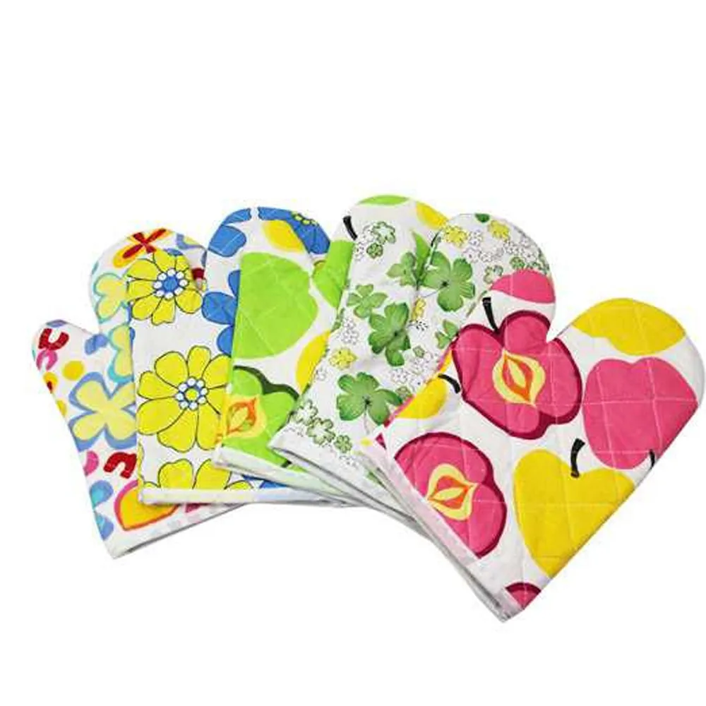 

Cooking Cotton Microwave Oven Gloves Mitts Pot Pad Heat Proof Protected Hot Insulation Set Protective Hand Clip Kitchen Glove