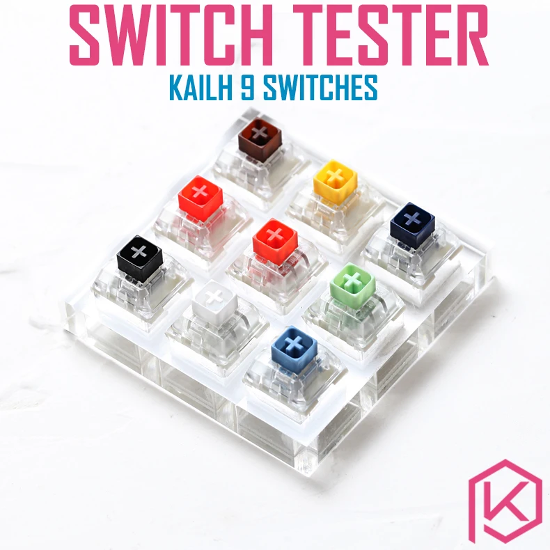 aluminum or Acrylic Switch Tester 2X2 kailh box switches Chinese Style red green grey yellow RGB SMD for Mechanical Keyboard