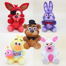 25cm cinco noches en Freddy 4 felpa juguetes Freddy Fredbear Bonnie Chica Mangle astuto oso juguetes de peluche muñeca de los niños