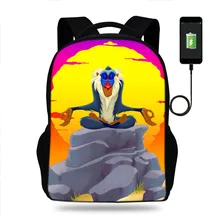 Oxford Backpack Lion King Simba Mufasa Rafiki School Backpacks For Teenagers Boys/Girl Student Book Bag Boys Satchel School Bags bangtan boys bts backpack korean kpop stars school bag backpacks for teenagers lightning luminous book school harajuku bags