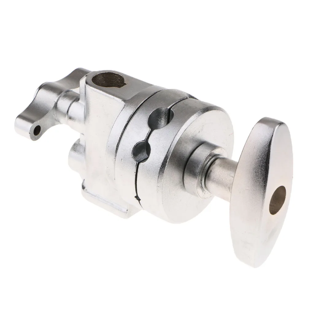 Heavy Duty Grip Head Swivel Head Holder Mounting Adapter For Light Stand Silver