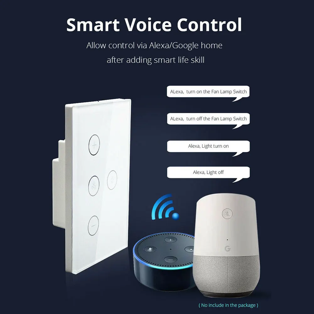 

Smart Ceiling Fan Light Switch Wifi Ceiling Fan Light Switch 120 Type Water Heater Remote Control Voice Control Timing