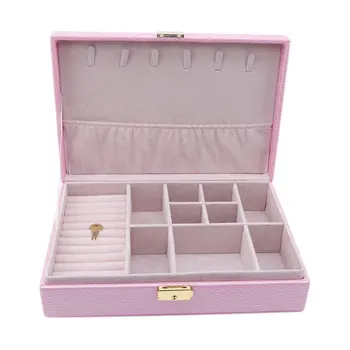 

New Fashion Travel Makeup Box Jewelry Display Large Capacity Storage Box PU Leather Watch Jewelry Box Casket For Decoration