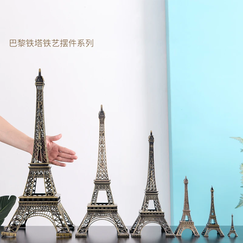 Mini Metal Iron Paris Tower Statue of Liberty Big Ben Models Home Decoration Crafts Building Cafe Living Room Office Figurine