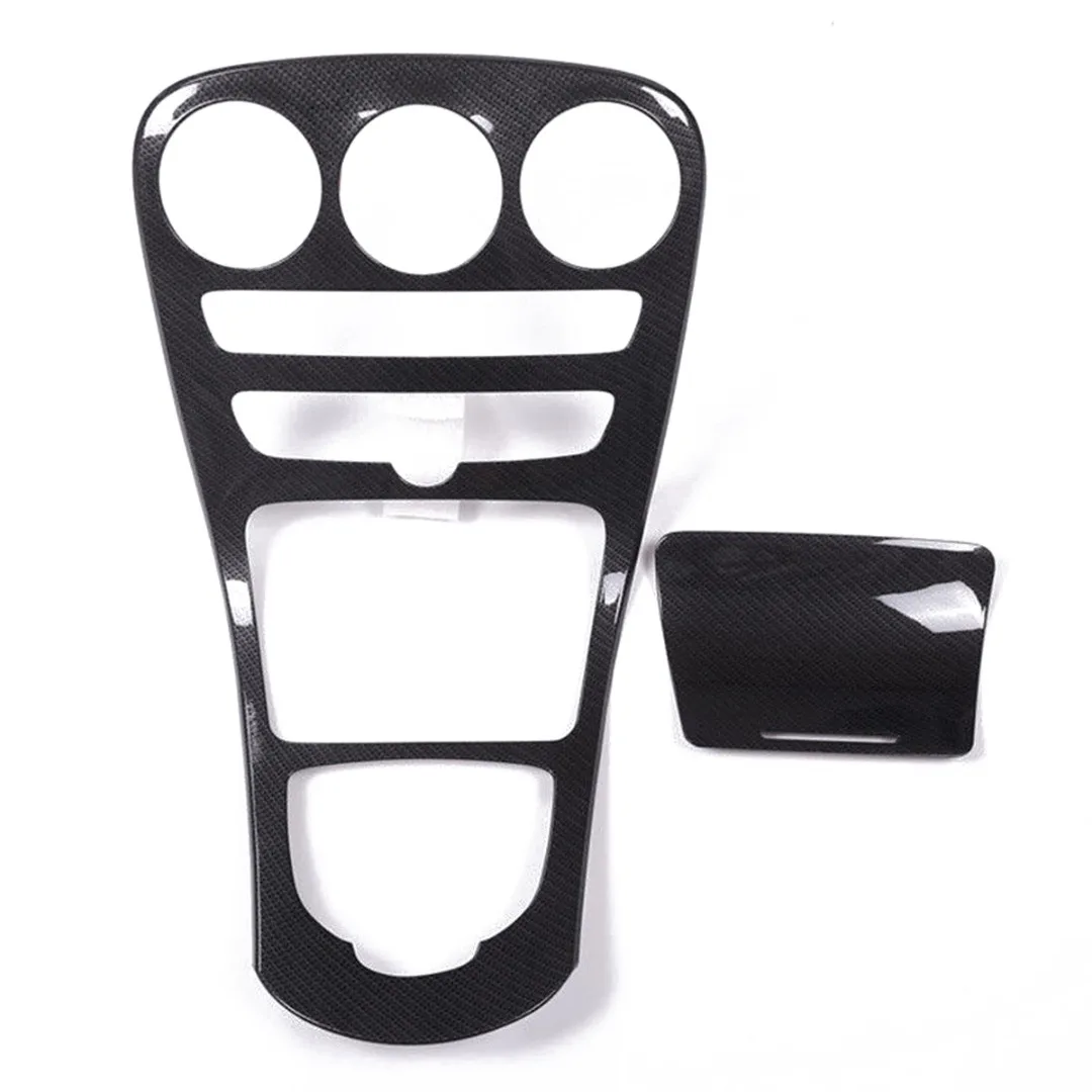 Mayitr 1set Carbon Fiber Style Center Console Gear Panel Cover For Mercedes Benz C Class With Clock W205 C180L 15-17