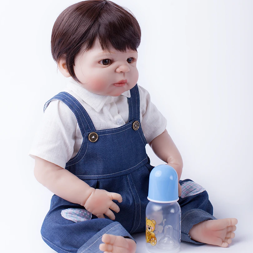 55 см силиконовая кукла Reborn Baby Boy игрушка как настоящая виниловая для