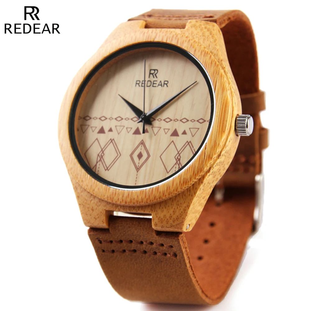

REDEAR Wooden Watch Men Watches Top Brand Luxury Men's Natural Bamboo Wood Watches Waterproof Clock Male Dress Wristwatches 2016