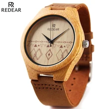 REDEAR Wooden Watch Men Watches Top Brand Luxury Men’s Natural Bamboo Wood Watches Waterproof Clock Male Dress Wristwatches 2016