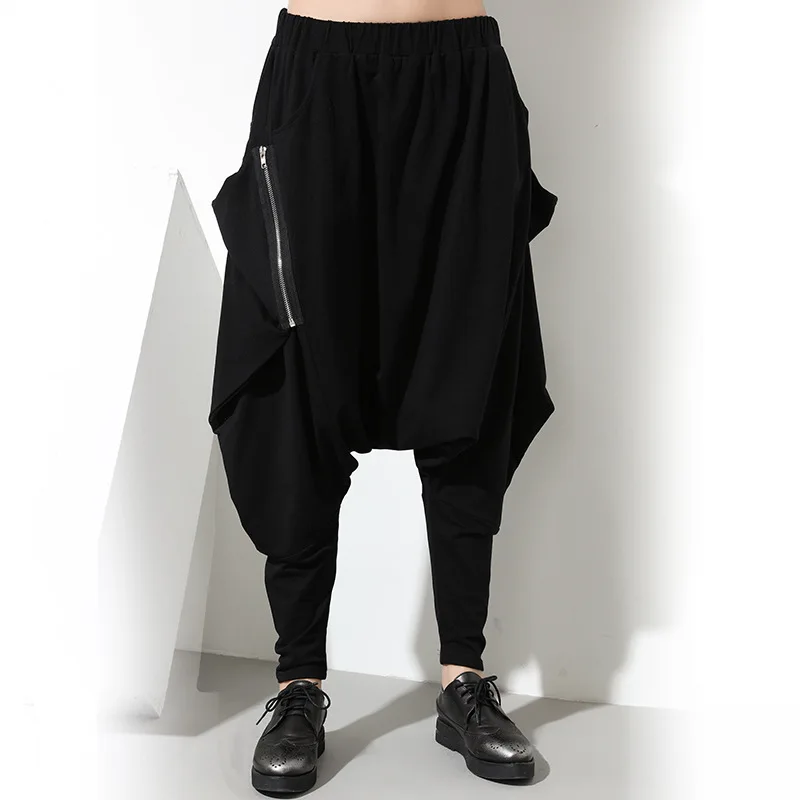 Pantalon Femme унисекс повседневные свободные шаровары в стиле хип хоп панк с