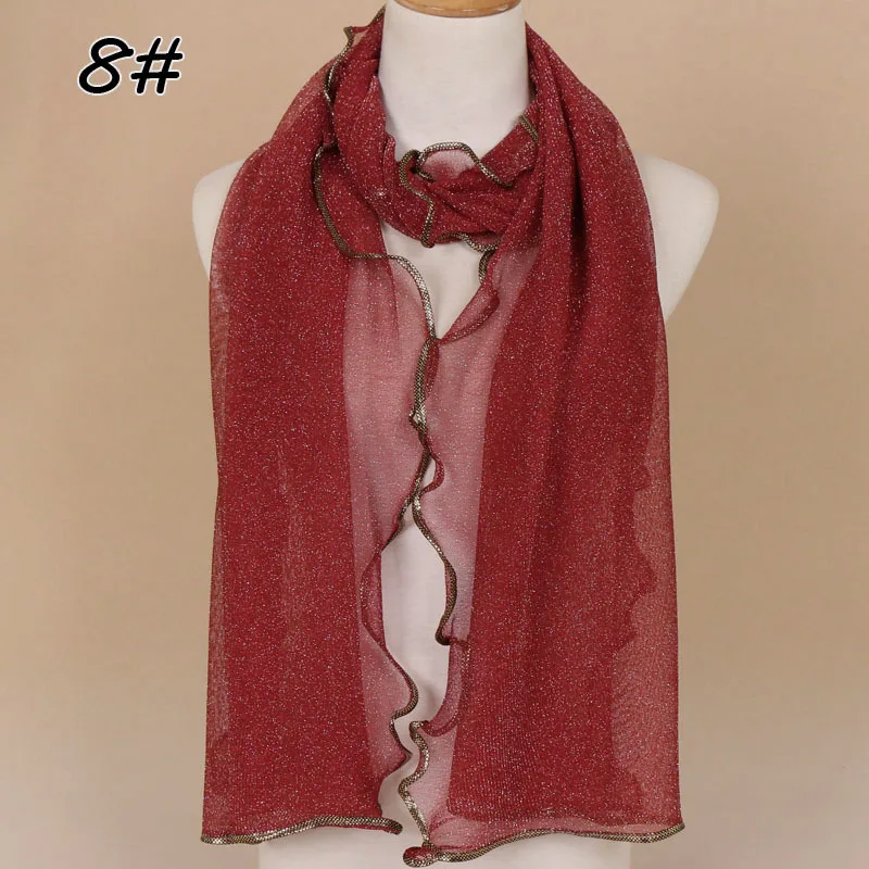 Женский подарочный шарф с серебряной проволочной окантовкой Национальный Ветер Баотоу нагрудник головной шарф - Цвет: 8