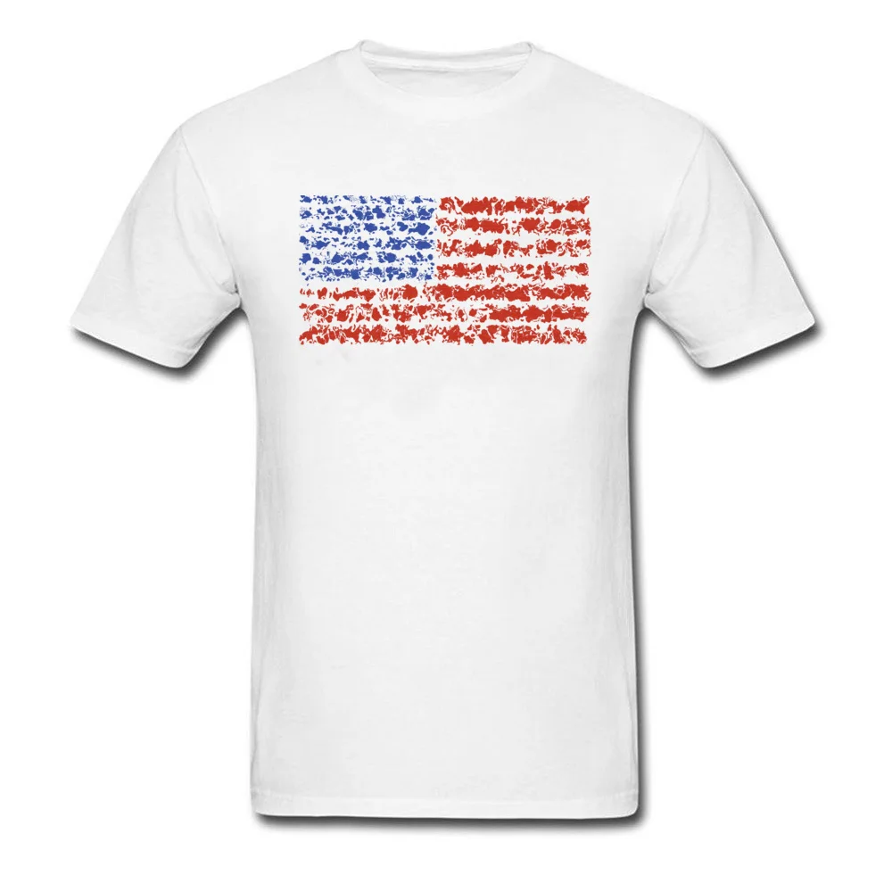Funny usa flag Tops Shirts for Men 2018 New Fashion Summer/Autumn O-Neck 100% Cotton Short Sleeve T Shirts Normal Tops Shirt usa flag white