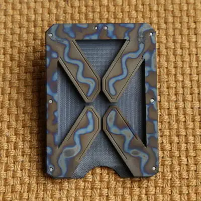 X титановый футляр держатель для карт многоцелевой держатель для карт EDC оборудовать Для мужчин t Для мужчин бумажник - Цвет: Flame pattern