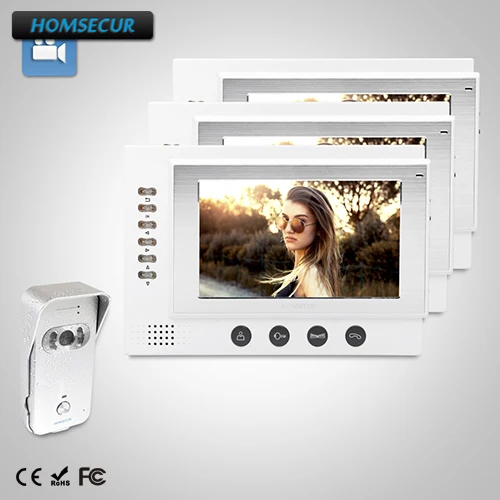 

HOMSECUR 7" Video Door Phone Intercom System+One Button Unlock for Apartment