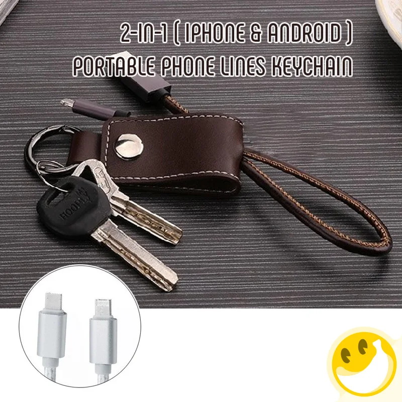 Multifunction Leather 2 in 1 Cable For iPhone Android Headphone