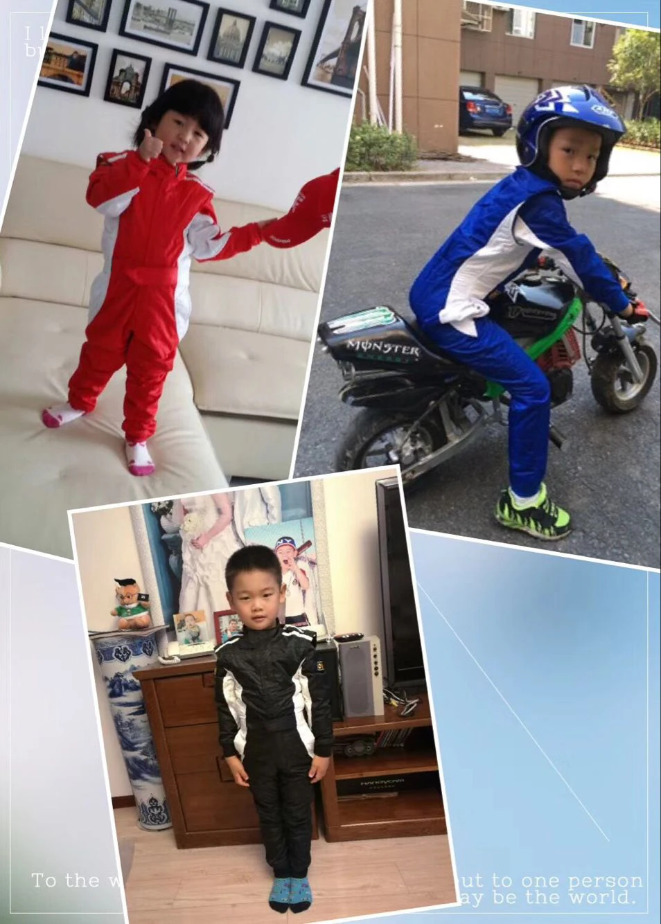 GPFORTYSIX Two Layer Waterproof Kids Karting Suit Car Children Motorcycle Racing Club Exercise Clothing Overalls Stig Suit Moto