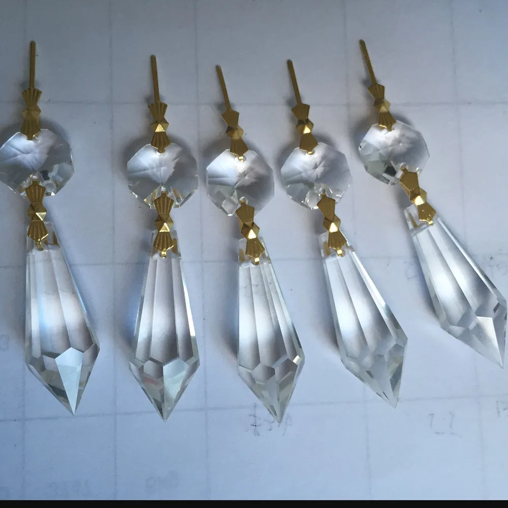 20pcs Crystal Prism Parts 38mm Glass Chandelier Pendant And 1pc Octagon