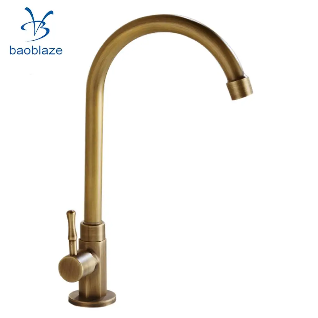 Brass Vintage Kitchen Sink Faucet Drinking Water Faucet Swivel Tap