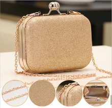 Elegante Mini Party Kupplungen frauen Shinning Kleine Handtasche Tasche Goldenen Geldbörse Mit Kette