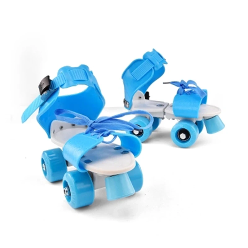 

New Children Two Line Roller Skates Double Row 4 Wheel Skating Shoes Free Size Sliding Inline Adjustable Skate Gift For Kid IB35