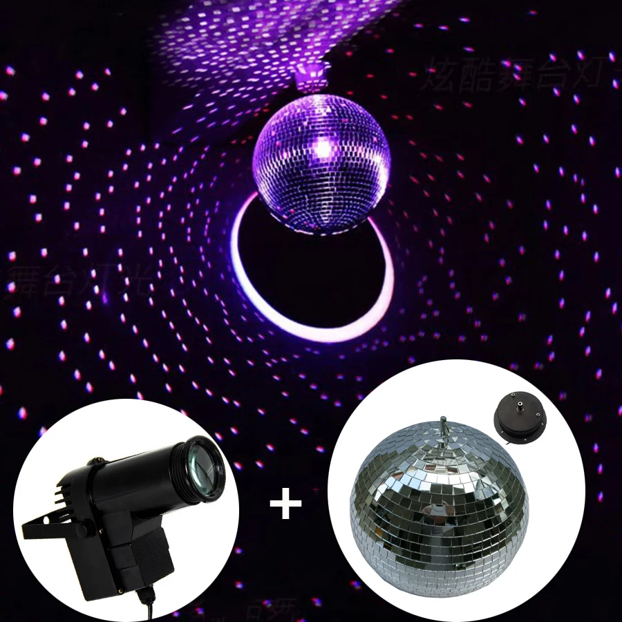 10w Rgb Beam Pinspot Disco Dj Stage Lights D25cm Reflective Gl 10w Rgb Beam Pinspot Disco Dj Stage Lights D25cm Reflective Gl Rotating Mirror Ball With Motor Fixtures For Ktv Club Party