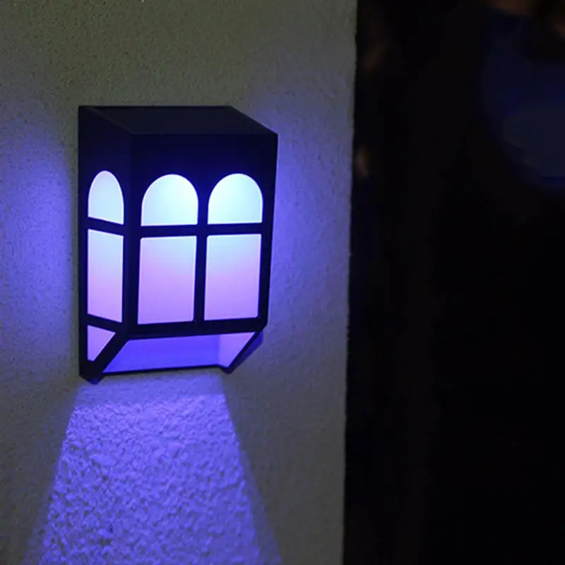 LED Solar Wall Lamp Outdoor Waterproof Wall Light Decorative Landscape Light For Yard Garden Home(Black