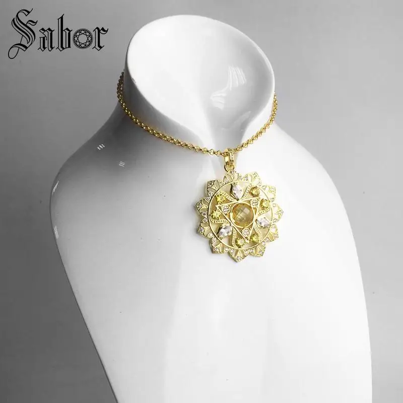 Подвеска в виде солнца с фианитом подвеска новинка 2020 года ювелирное изделие