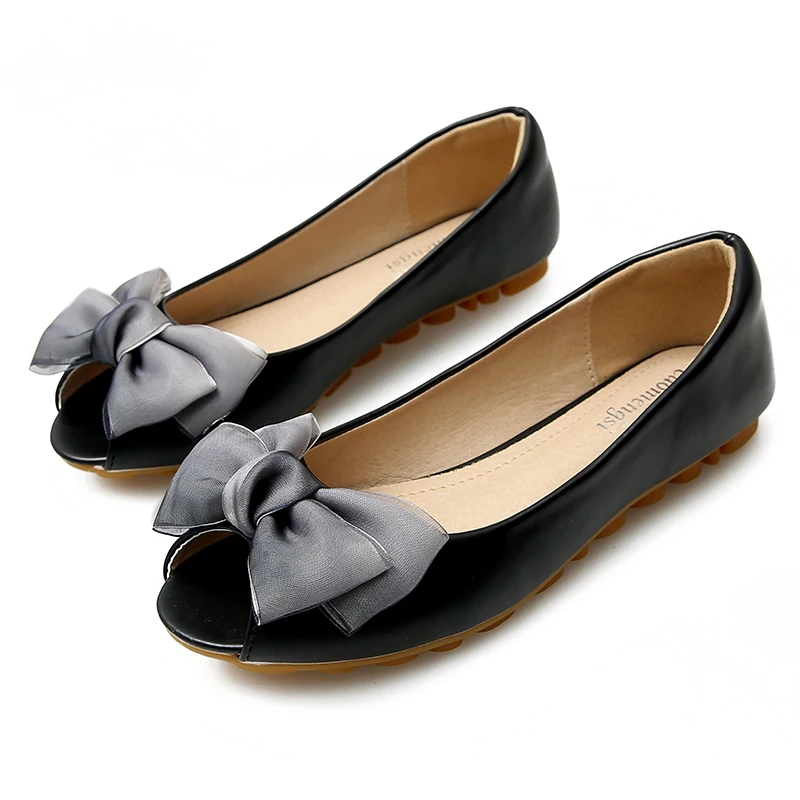 

Women 2019 summer tide sandals women's flats solid color fish mouth bowknot shoes b20