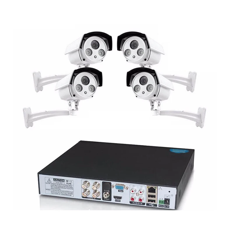 

Analog 4Channel Digital Video Rcorder Security Surveillance System 4Pcs 1200TVL Bullet Cameras 30m IR Distance Smartphone View