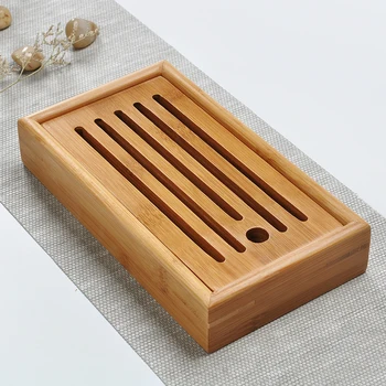 

22*12*4cm Kung fu tea Portable Small Bamboo tea tray wood tea tray Slatted Box * Tea Serving Bamboo Tray pallet bamboo tray