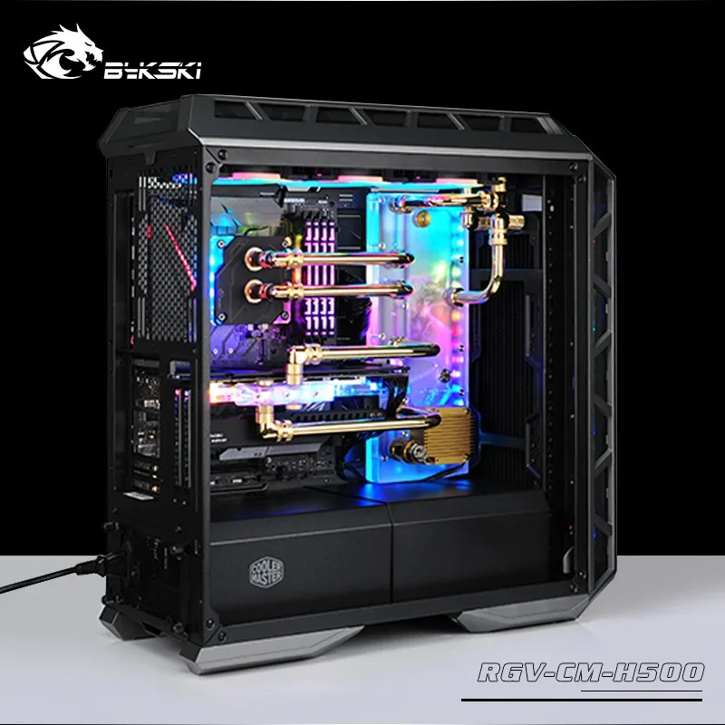  BYKSKI Acrylic Board Water Channel Solution use for CoolerMaster H500M/500P Computer Case for CPU a