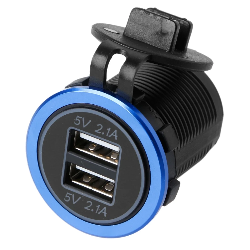 DC 12V 24V двойной USB разъем светодиодный цифровой вольтметр автомобильное зарядное устройство адаптер панель питания