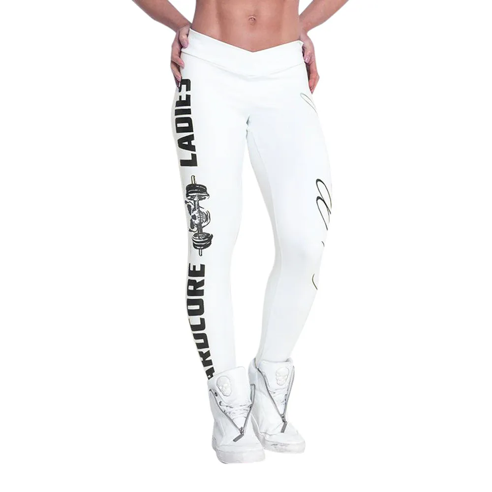 Обтягивающие быстросохнущие женские спортивные штаны ZC2359 с надписью HARDCORE для тренировок и бега, леггинсы для фитнеса, брюки-карандаш