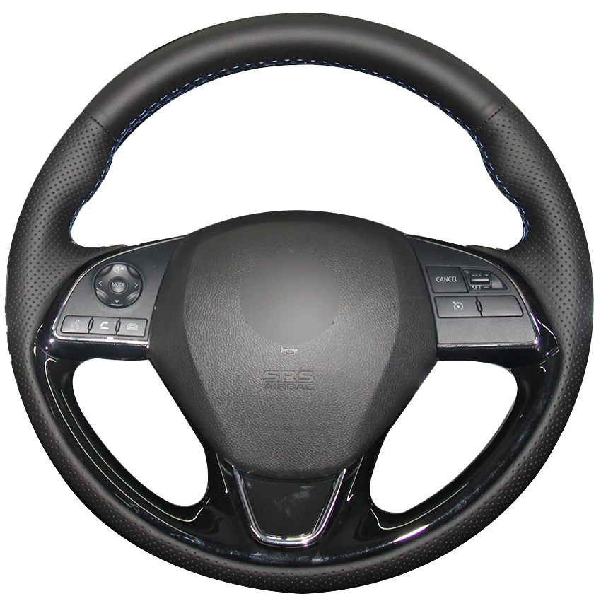 Buy Black Natural Leather Car Steering Wheel Cover for