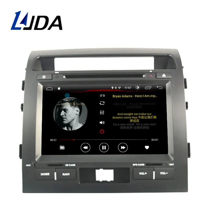 Top LJDA 2 Din Android 9.1 Car DVD Player For Toyota LAND CRUISER  LC200 2008-2014 Wifi GPS Radio 2G+16G Quad Core Multimedia Stereo 2