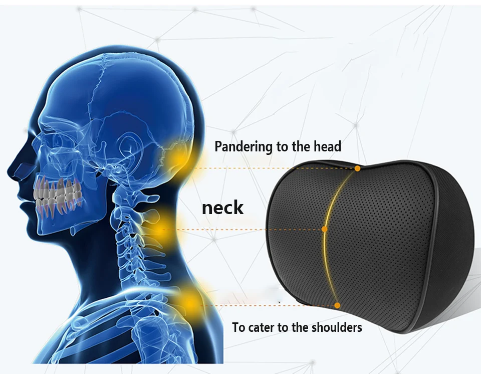Подушка для автомобильных путешествий из натуральной кожи с эффектом памяти, подушка для шеи, облегчающая усталость, автомобильный подголовник, поясничное сиденье, офисное, домашнее кресло