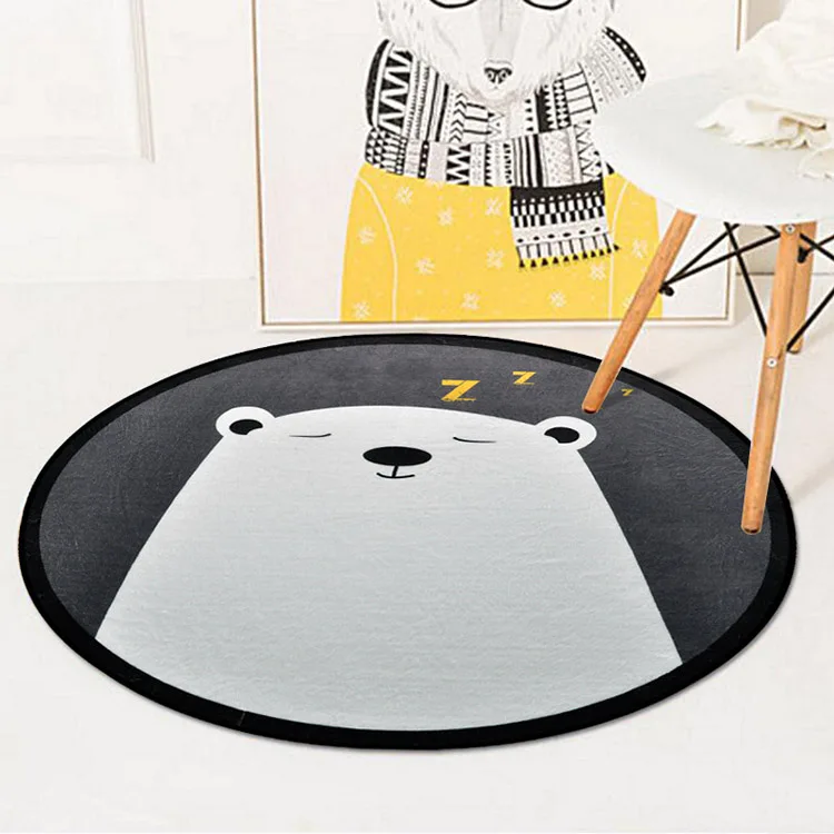 Cartoon Animal Kids Room Play Tents Carpet Owl/Cat/Baby Bedroom Anti-skid Crawling Carpets Living Room Coffee Table Floor Mats - Цвет: bear