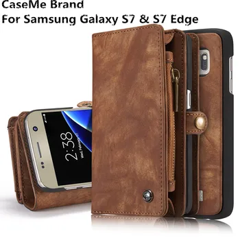 

sFor Samsung Galaxy S7 / S7 Edge Case Luxury Genuine Leather craft phone Cover Wallet Magnet Flip Stent Card slot S7 Edge Case