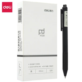 

Deli Gel Pen School Papelaria Office Stationery Lapices Tinta Gel 0.5mm Black Gel Pen Fast Dry Oily Gel Pen Caneta for School