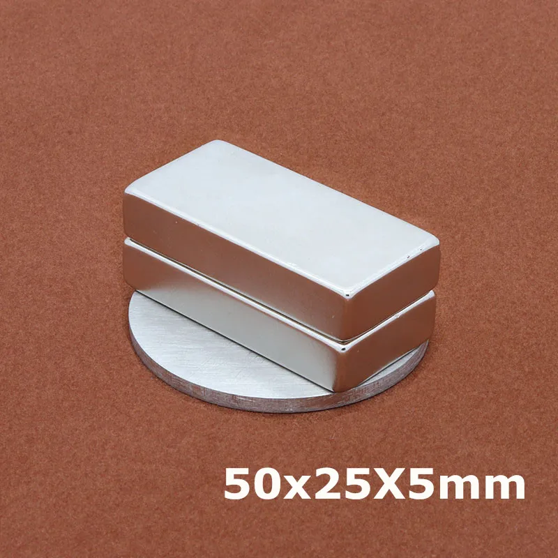 

1pcs 50 x 25 x 5 mm Neodymium Magnet Box Packed Magic Magnetic Buck Cube Permanent Super Powerful Magnetic Magnets Square