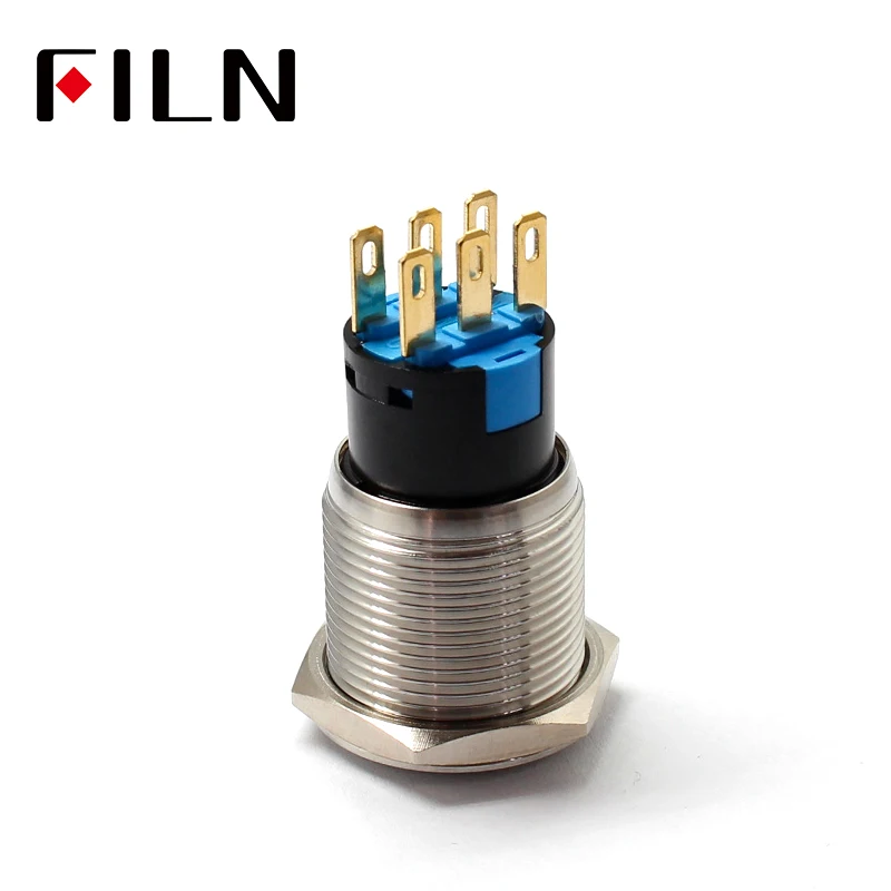 19mm Metal 3Pin 6pin ON-OFF  ON-OFF-ON 2Position 3Position DPST DPDT A Series Electronic Lock Key Switch (5)