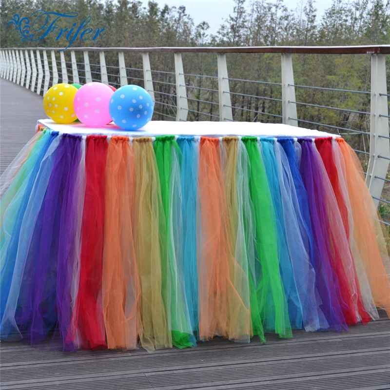 Fantastic Wonderland Table Skirt Handmade Colorful Tulle TUTU Table