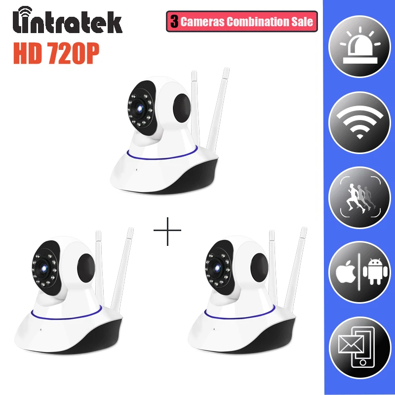 

IP Surveillance WiFi Camera HD 720P Wi-fi Mini CCTV Camera Wireless Home Security Baby Monitor Cam with 16G SD Card LINTRATEK
