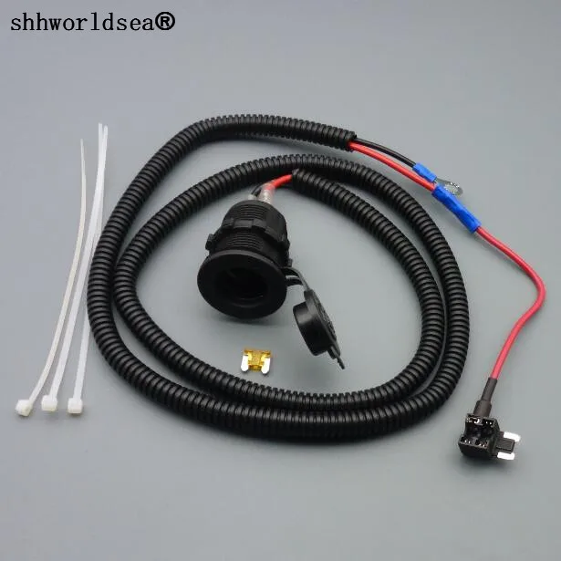 

shhworldsea 1set 1M 1.5mm2 Car Cigarette Cigar Lighter Socket 12V Extension Micro Fuse Tap Holder Lead