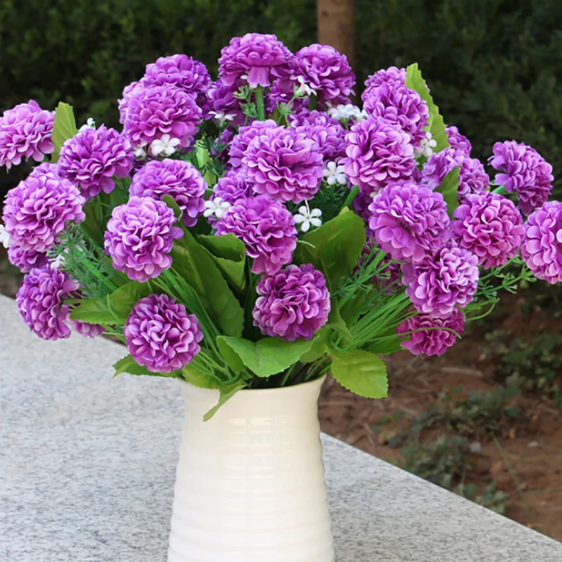 Искусственные пластиковые цветы разные цвета доступны хризантемы гортензии провода украшения дома разноцветные красивые