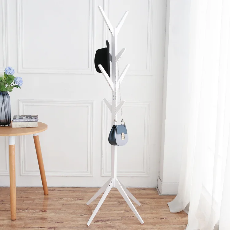 Fashion Furniture Solid Wood Living Room Coat Rack Display Stands Scarves Hats Bags Clothes Shelf