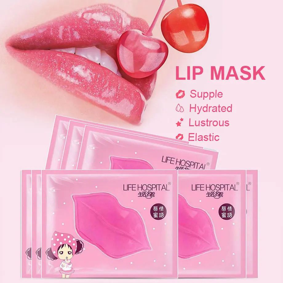 10Pcs Lip Mask Pads Moisture Essence Anti Ageing Wrinkle Patch Pad Gel