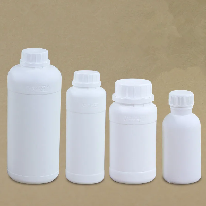 

1PCS plastic Fluorinated bottle 50/100/200/250/500/1000ML Food Grade Refillable Bottles Round container for Organic solvents