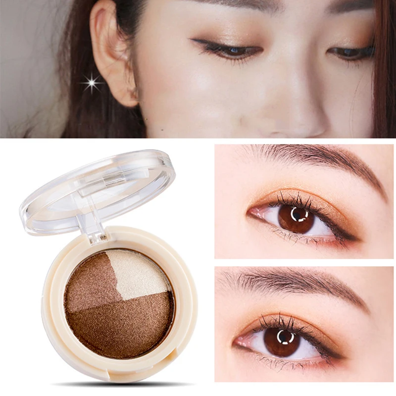 

UBUB 3 Color Baked Eyeshadow Palette Waterproof Long Lasting Smoky Red Eye Shadow Powder Earth Tone Matte Nude Cosmetic Makeup